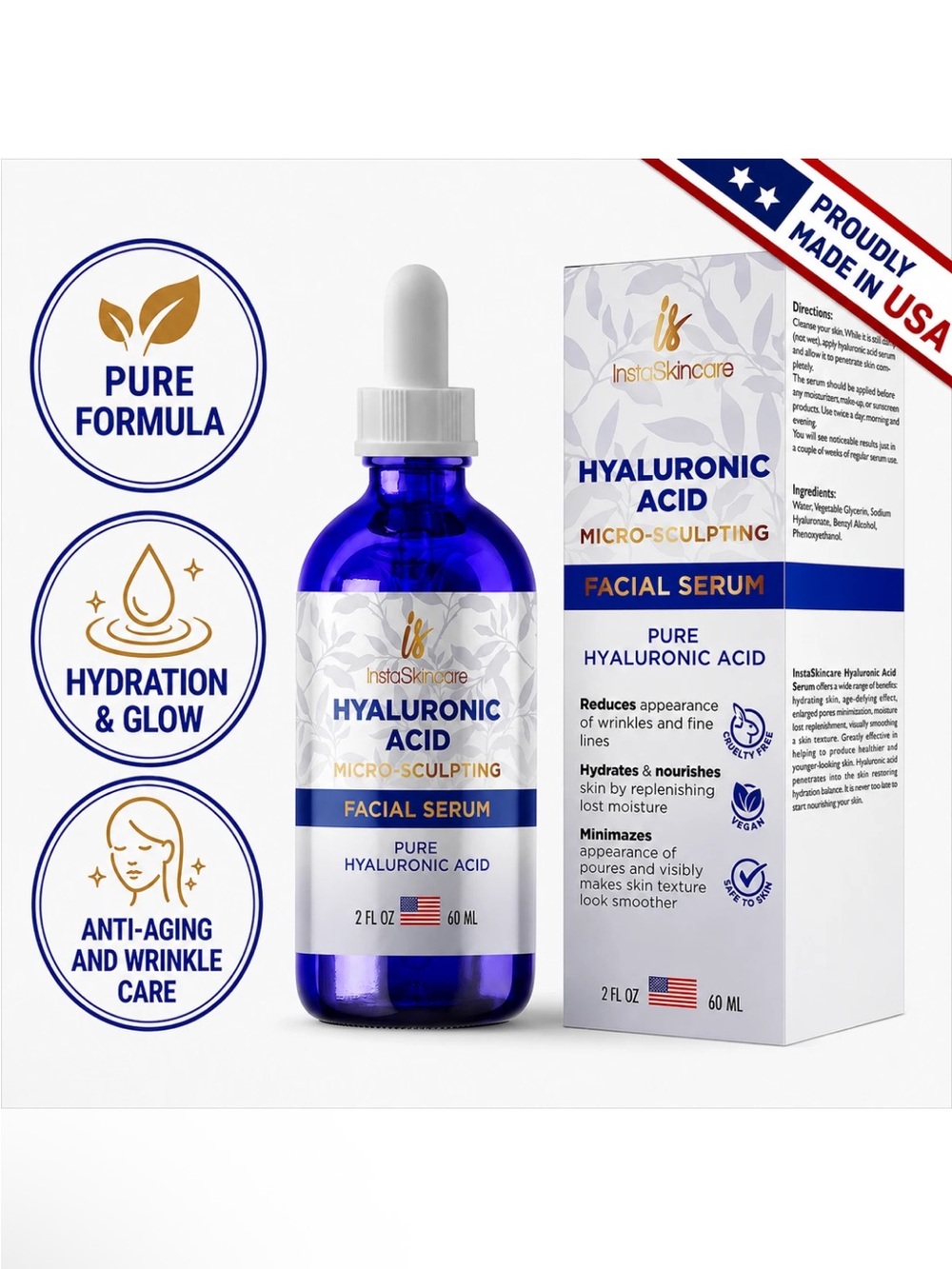 Hyaluronic Acid Facial Serum - Blue